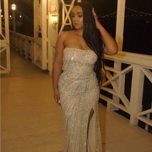 Women's Freddy Strapless Beaded Gown